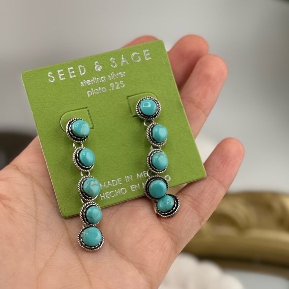 Seed & Sage Sterling Silver Turquoise Earrings - Picture 6 of 8